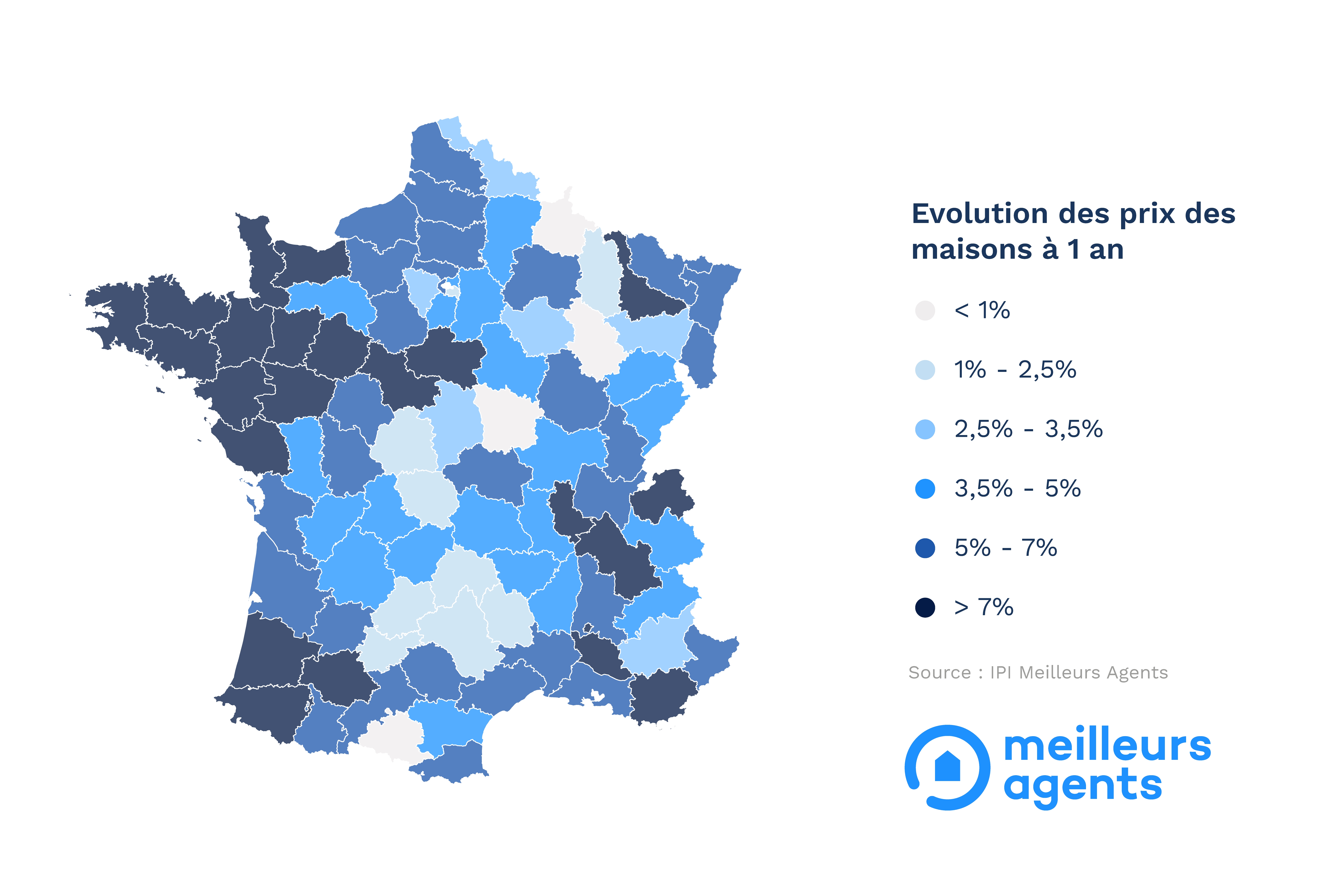 carte evolutions prix maisons - Meilleurs agents